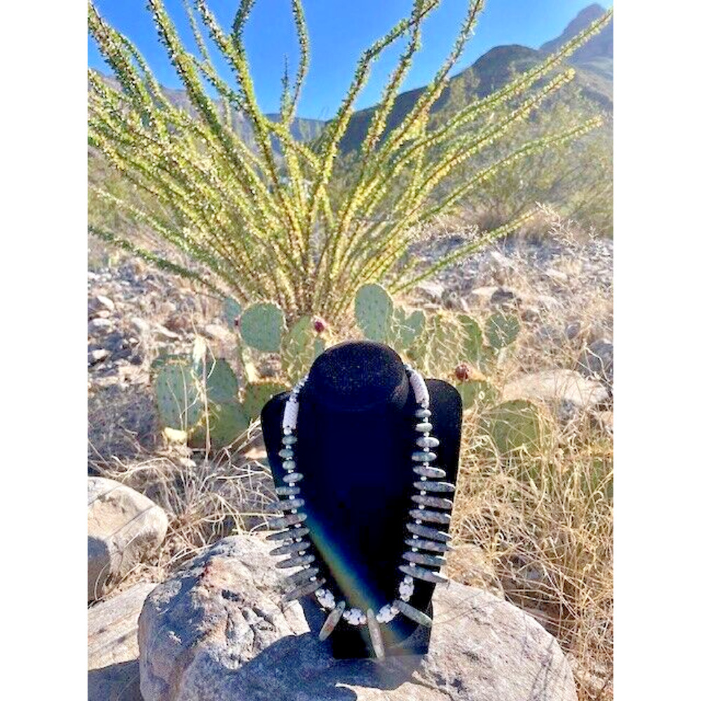 Native American Multi Colored Stone Shells & Bead… - image 3